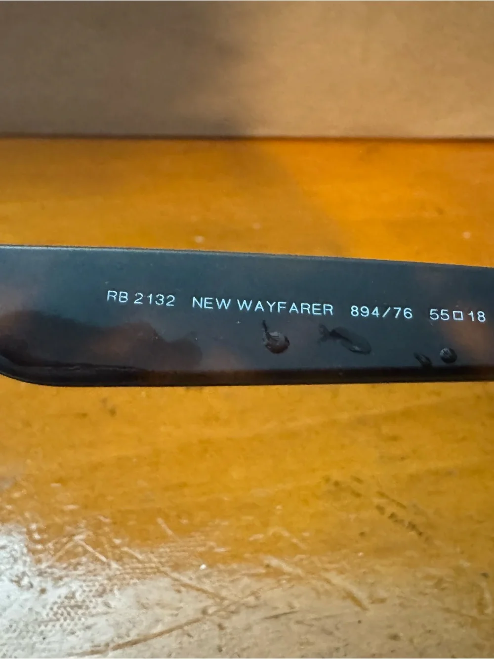 Ray-Ban Black Frame with Amber/Brown Lenses New Wayfarer RB2132